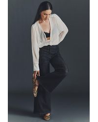 Maeve - Scallop High-Rise Wide-Leg Jeans - Lyst