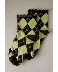 By Anthropologie - Argyle Ruffle Socks - Lyst