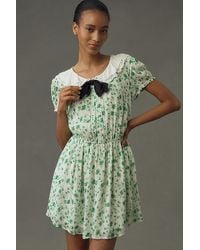 Maeve - Short-sleeve Collared Mini Dress - Lyst