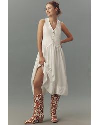 Pilcro - Sleeveless Vest Twofer Midi Dress - Lyst