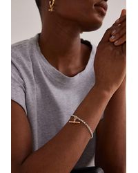 Tilly Sveaas - Silver Belcher Chain T-bar Bracelet - Lyst