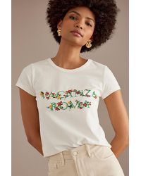 Maeve - The Blair Baby Tee: Embroidered Edition - Lyst