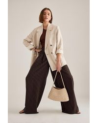 Maeve - The Avery Pleated Trousers By Pinstripe Edition - Lyst