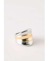 By Anthropologie - Mixed Metal Stacked Ring - Lyst