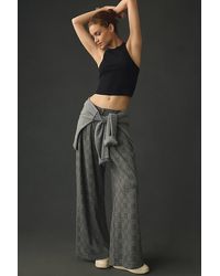 Maeve - Pleated Mid-rise Houndstooth Wide-leg Trousers - Lyst