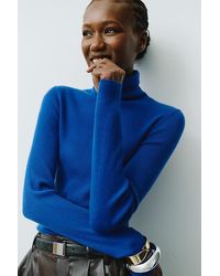 Maeve - 100% Cashmere Ribbed Turtleneck Top - Lyst