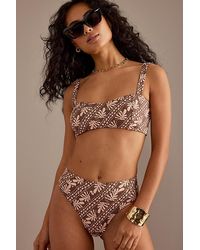 Charlie Holiday - Carrie Printed Strappy Bandeau Bikini Top - Lyst