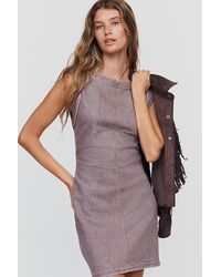 Pilcro - Kendal Denim Muscle-Sleeve Mini Dress - Lyst