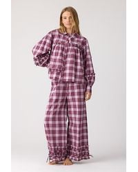 Damson Madder - Elio Berry Check Long Pyjama Set - Lyst