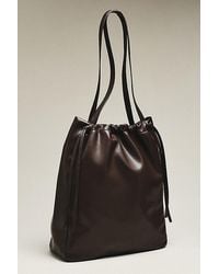 Maeve - Slouchy Faux-Leather Cinched Tote Bag - Lyst