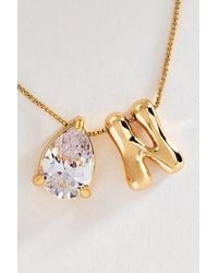 By Anthropologie - Bubble Initial & Pear-Cut Stone Necklace - Lyst