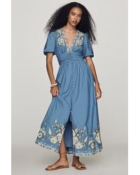 By Anthropologie - The Katerina Embellished Button-Front Dress - Lyst