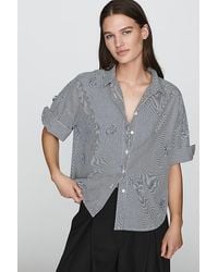 Maeve - The Mabel 3D Flower Boxy Oxford Shirt By - Lyst