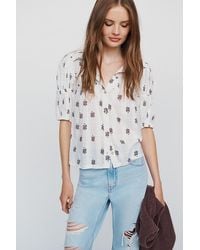 Pilcro - Puff-Sleeve Swing Blouse - Lyst
