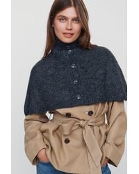 By Anthropologie - Cropped Funnel-Neck Poncho - Lyst
