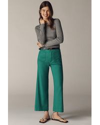 Maeve - The Colette Cropped Wide-Leg Trousers By Linen Edition - Lyst