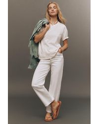Pilcro - The Bennie Cotton-Slub Crew-Neck T-Shirt By Puff-Sleeve Edition - Lyst