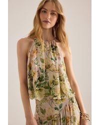 By Anthropologie - Fifi Floral Halter Swing Top - Lyst