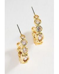 By Anthropologie - Bezel Crystal Hoop Earrings - Lyst