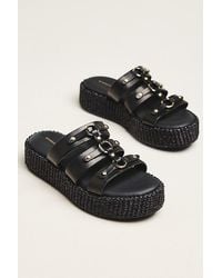By Anthropologie - Leather Gladiator Slide Sandals - Lyst