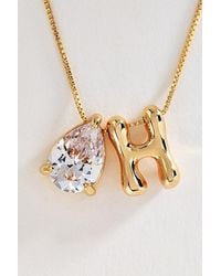 By Anthropologie - Bubble Initial & Pear-Cut Stone Necklace - Lyst