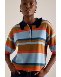 By Anthropologie - Stripe Wool-Blend Polo Shirt - Lyst