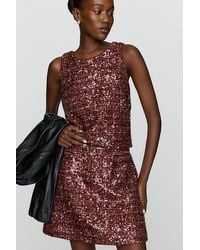 Maeve - Sequin Tweed Mini Skirt - Lyst