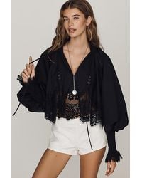 Mare Mare - Lace Inset Long-Sleeve Blouse - Lyst