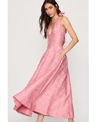 Mare Mare - Halter Corset Fit & Flare Jacquard Maxi Dress - Lyst