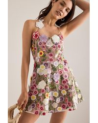 Elliatt - Neve A-Line 3D Flower Mini Dress - Lyst