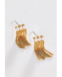 By Anthropologie - Pearl Bar Fringe Drop Earrings - Lyst