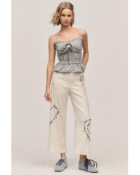 Maeve - The Colette Linen-Blend Crop Love Notes Trousers By - Lyst