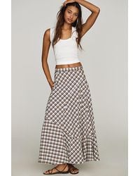 By Anthropologie - Seamed Plaid Wrap Maxi Skirt - Lyst