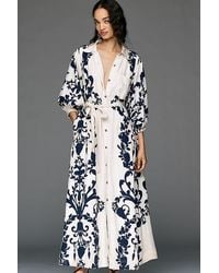Maeve - Button-Front Belted Wrap Maxi Dress - Lyst