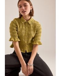 Maeve - Ruffle Button-Front Top - Lyst