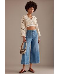 PAIGE - Harper High-rise Wide-leg Cropped Jeans - Lyst