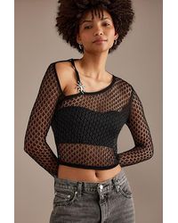 House Of Sunny - Sun Dial Knitted Sheer Top - Lyst