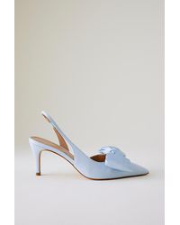 By Anthropologie - Satin Bow Slingback Heels - Lyst