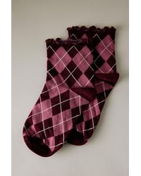 By Anthropologie - Argyle Ruffle Socks - Lyst