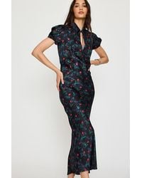 By Anthropologie - Collared Satin Midi Dress - Lyst