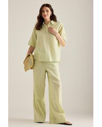 SELECTED - Luisa Linen-Blend Wide-Leg Trousers - Lyst
