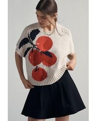 Maeve - Short-Sleeve Crew-Neck Veggie Motif Graphic Jumper - Lyst