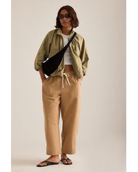By Anthropologie - Billie Cotton-Linen Barrel Trousers - Lyst