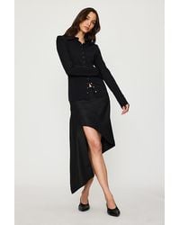 Feners - Destino Pinstripe Asymmetric Midi Skirt - Lyst
