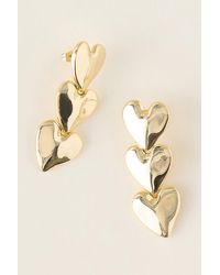 By Anthropologie - Triple Heart Drop Earrings - Lyst