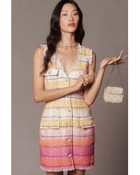 Maeve - Sleeveless Tweed Mini Dress - Lyst