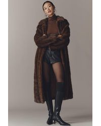 Maeve - Faux-Fur Channeled Long Coat - Lyst