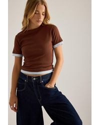 By Anthropologie - Double Layer Short-Sleeve T-Shirt - Lyst