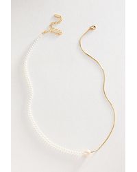 Anthropologie - Pearl Duet Necklace - Lyst