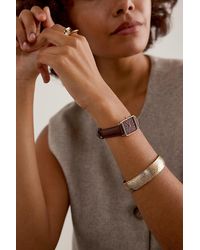 ROSEFIELD - Rosefield Boxy Xs Burgundy Leather Wrist Watch - Lyst